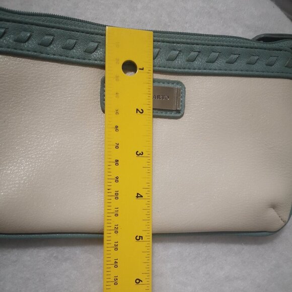 Franco Sarto Faux Leather Cream & Green Ladies Lined Wristlet - Picture 8 of 8